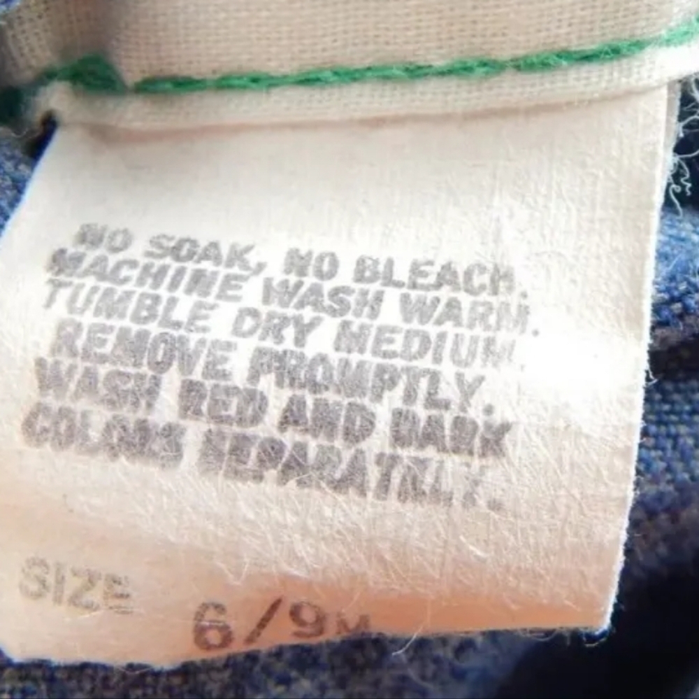 Oshkosh Vintage 1990's Denim Overalls Teddy Bear Plaid - Picture 4 of 5